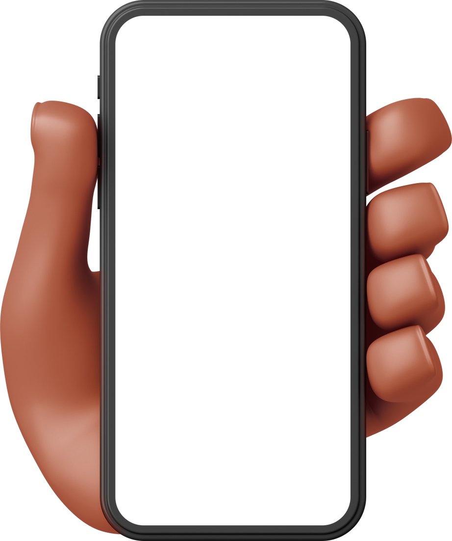 3D Hand Holding a Smartphone Illustration